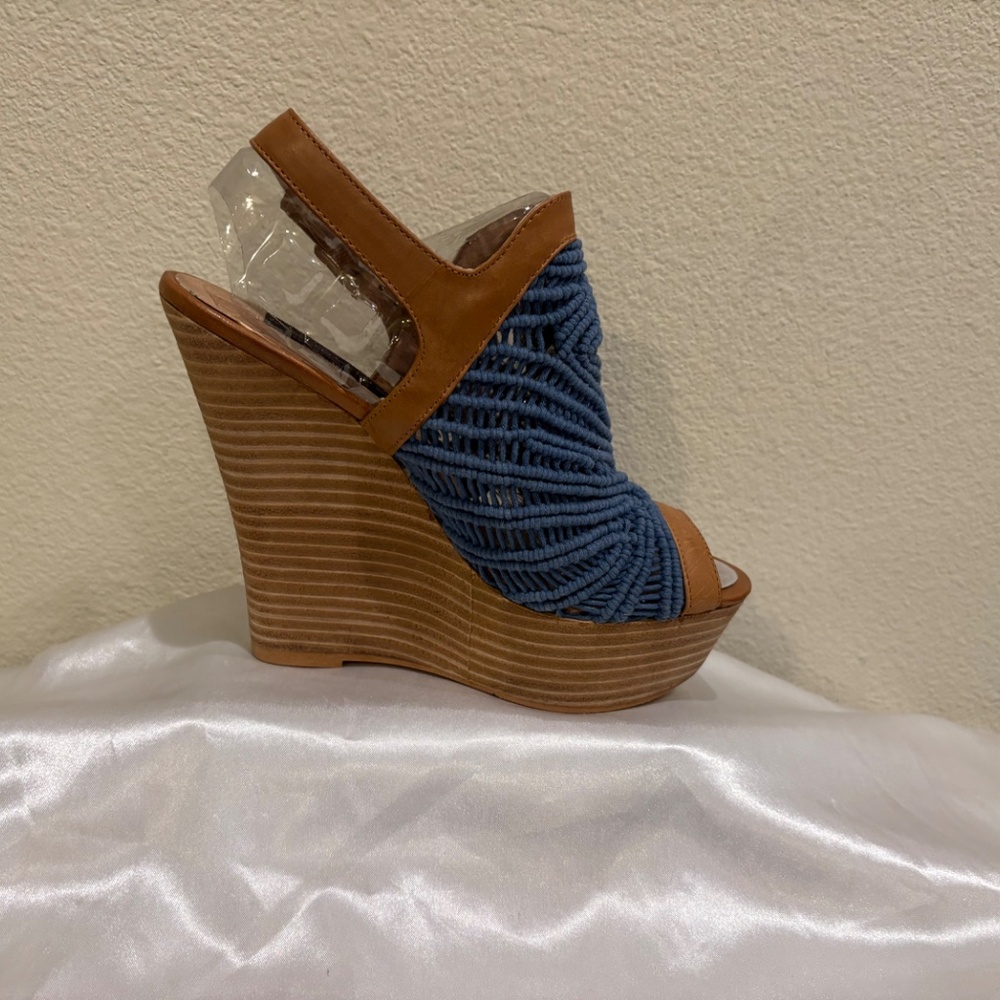 Steve by Steve Madden Wedge/Platform Blue/Lace/Mesh W/Strap